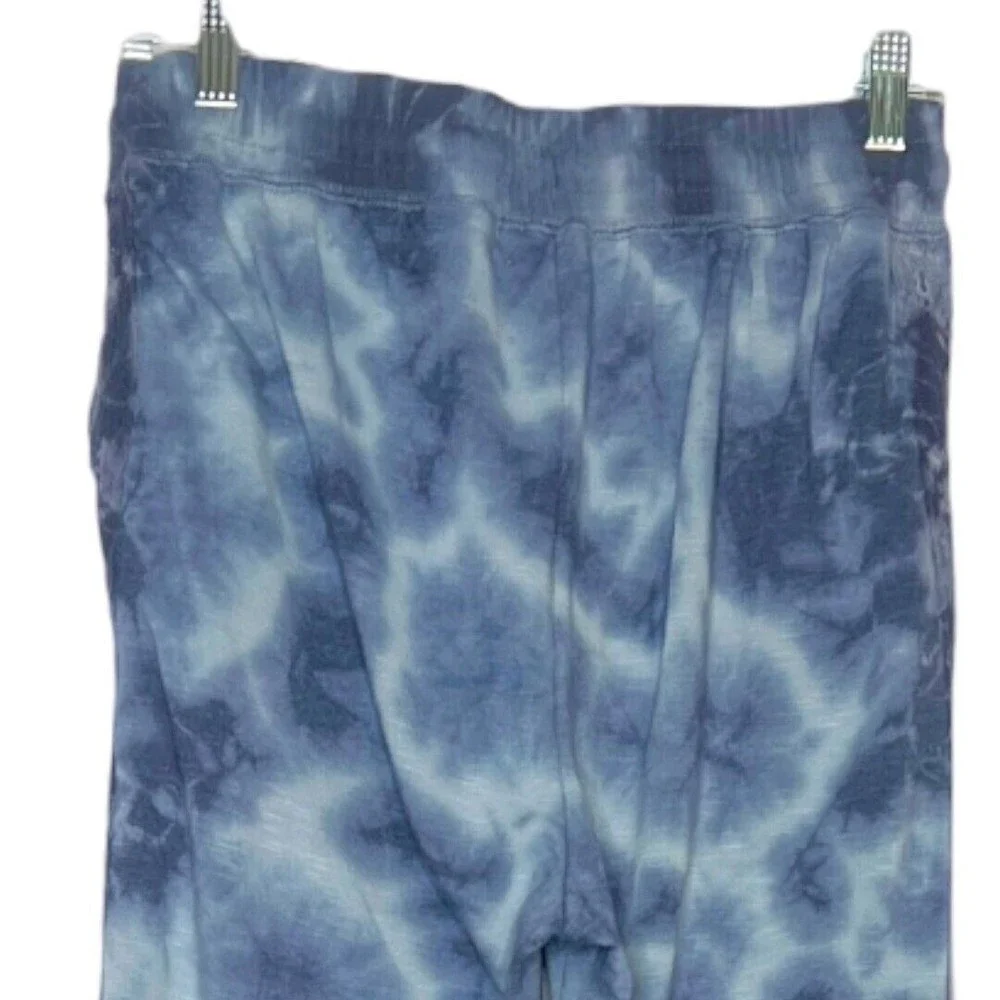 Knox Rose Women’s Jogger Pants‎ Blue Tie Dye Embroidered Drawstring Size M